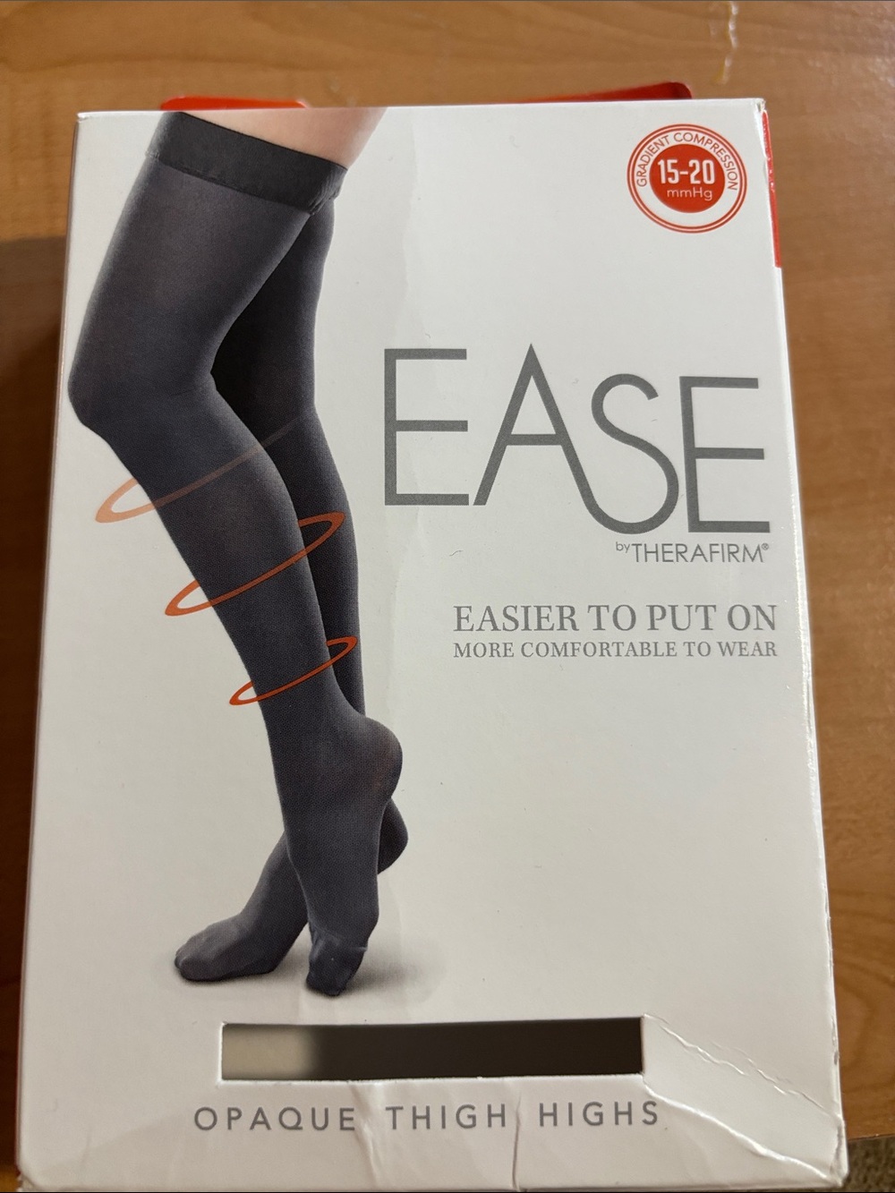 EASE by Therafirm Opaque Thigh Highs - Black 15-20 mmHg NEW beige